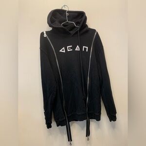 C2H4 Los Angeles Oversized Hoodie Black / White